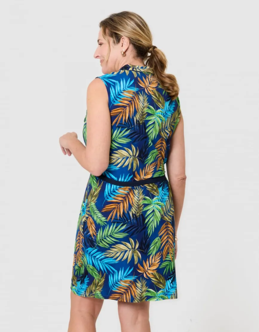 Robe jersey motif bleu