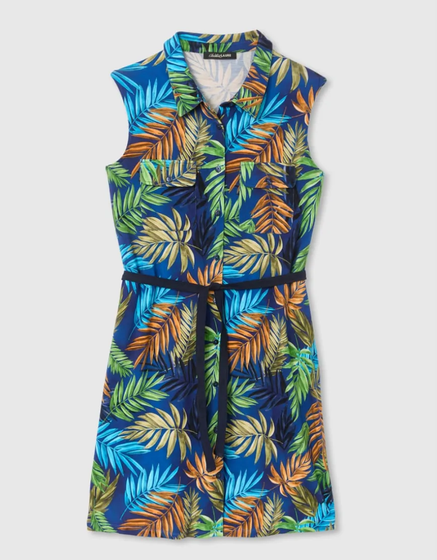 Robe jersey motif bleu