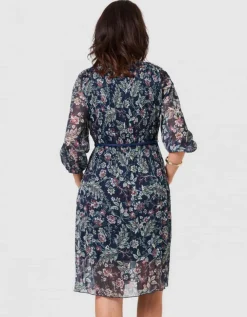 Robe plissée motif marine