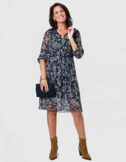Robe plissée motif marine