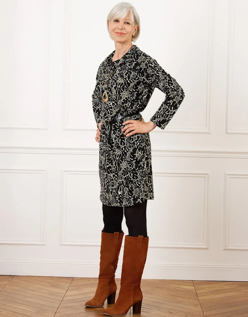 Robe pull motif kaki