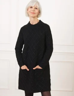Robe pull sequins noir