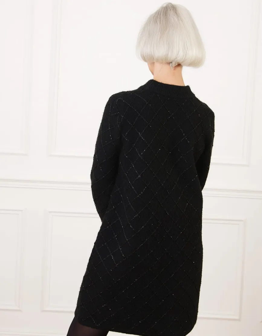 Robe pull sequins noir