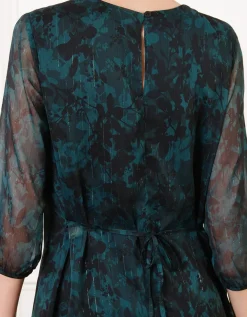 Robe voile motif végétal