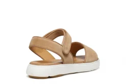 Sandale plate cuir beige GEOX