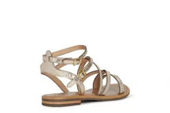 Sandale plate doré cuir GEOX