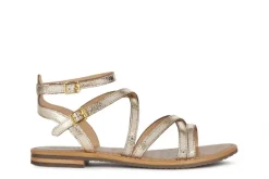Sandale plate doré cuir GEOX