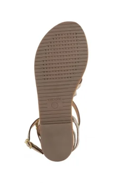 Sandale plate doré cuir GEOX