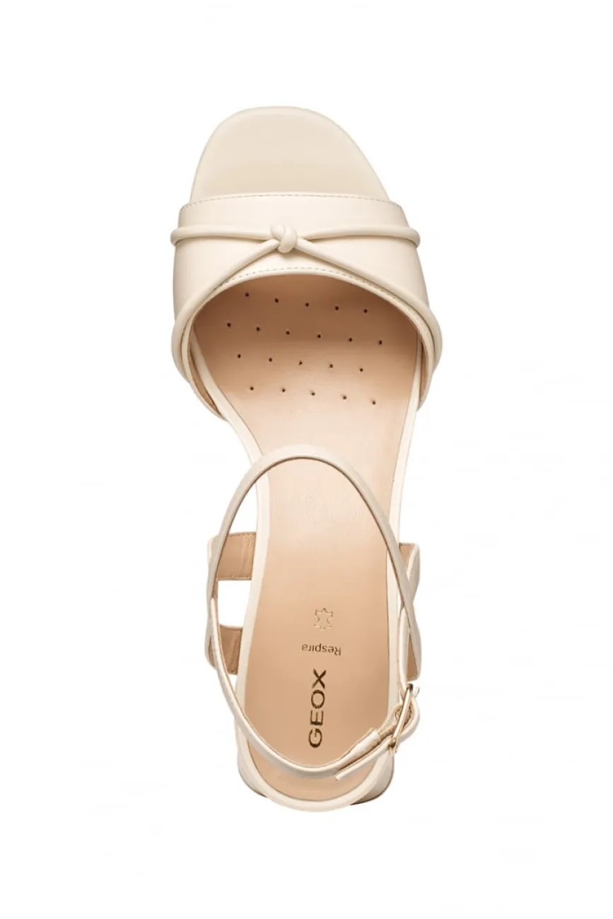 Sandales talon cuir écru GEOX