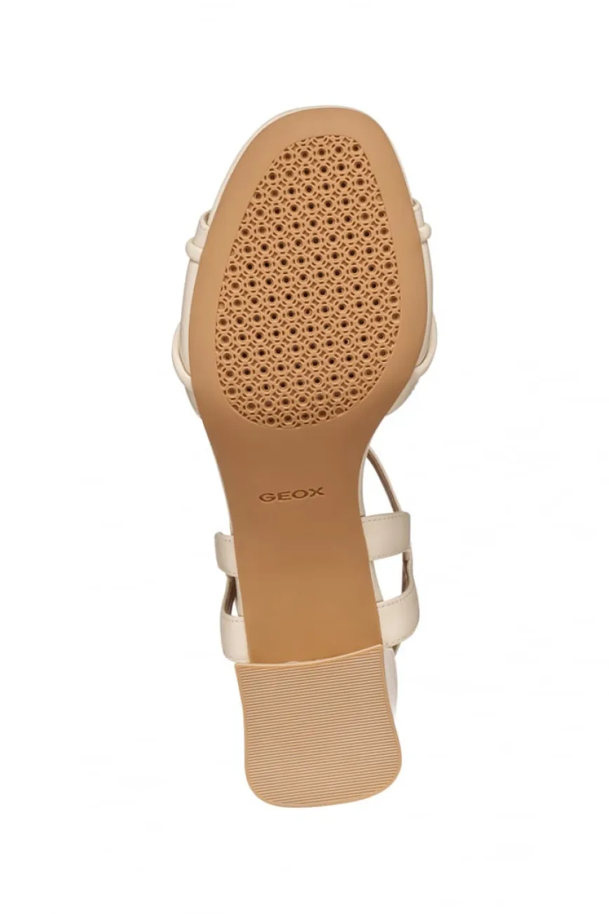 Sandales talon cuir écru GEOX