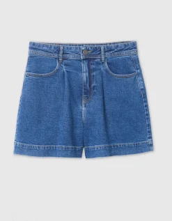 Short jean coton bleu
