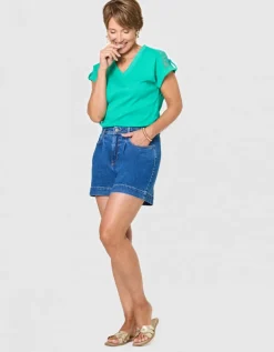 Short jean coton bleu