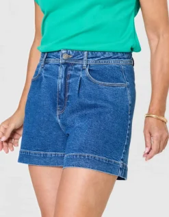 Short jean coton bleu