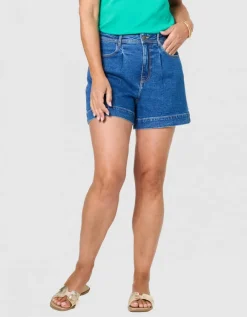 Short jean coton bleu