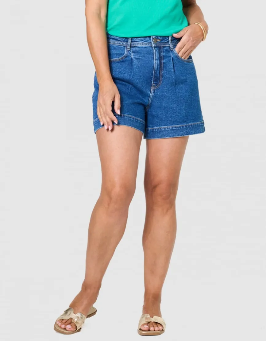 Short jean coton bleu