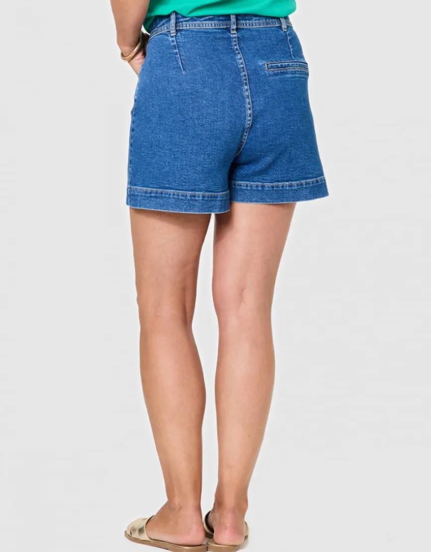 Short jean coton bleu