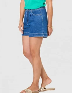 Short jean coton bleu
