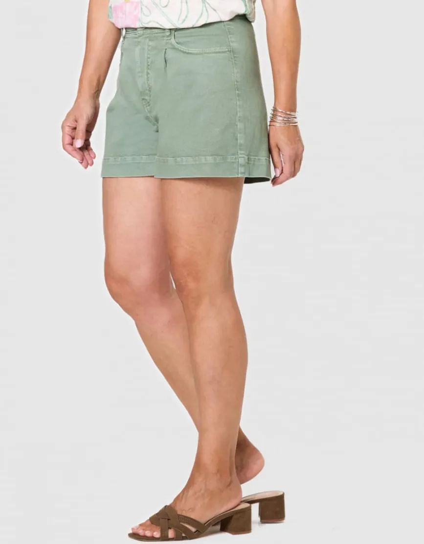 Short jean coton kaki