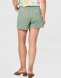 Short jean coton kaki