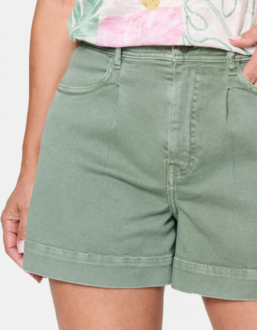 Short jean coton kaki