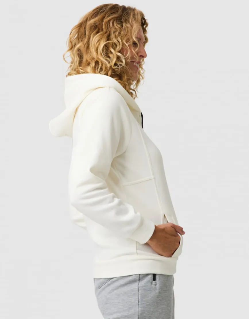Sweat zippé capuche écru