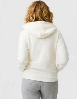 Sweat zippé capuche écru