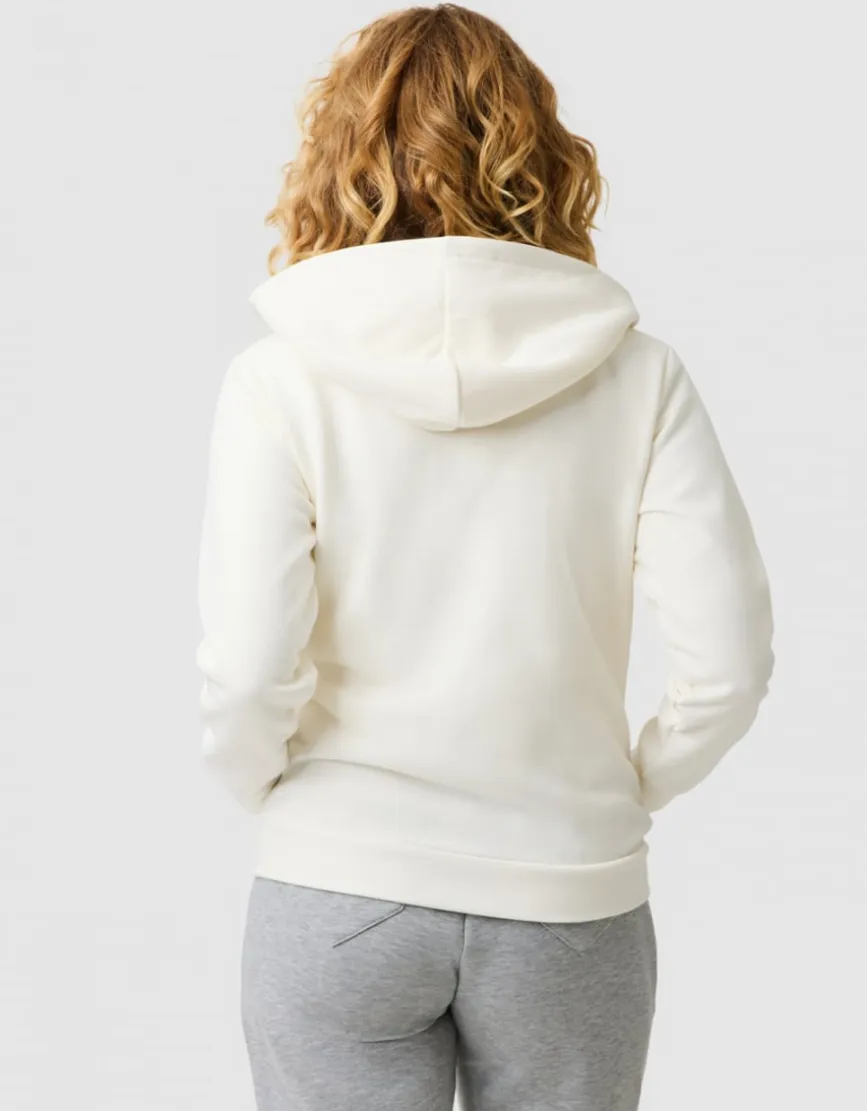 Sweat zippé capuche écru