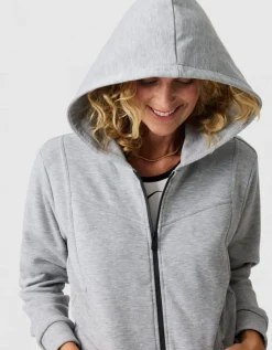 Sweat zippé capuche gris