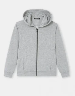Sweat zippé capuche gris