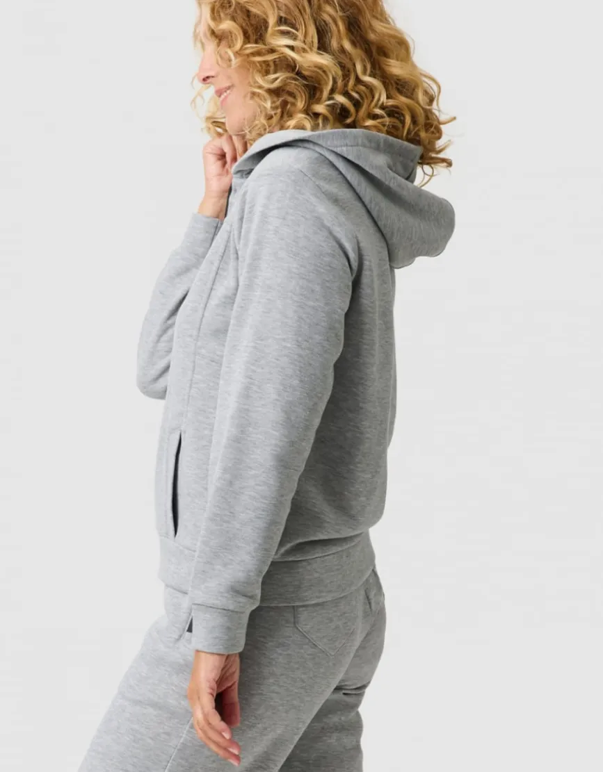 Sweat zippé capuche gris