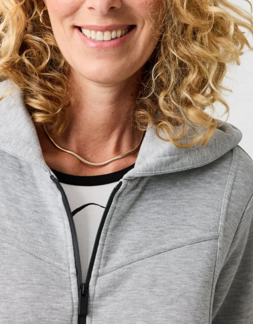 Sweat zippé capuche gris