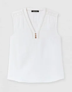 Top sans manches blanc
