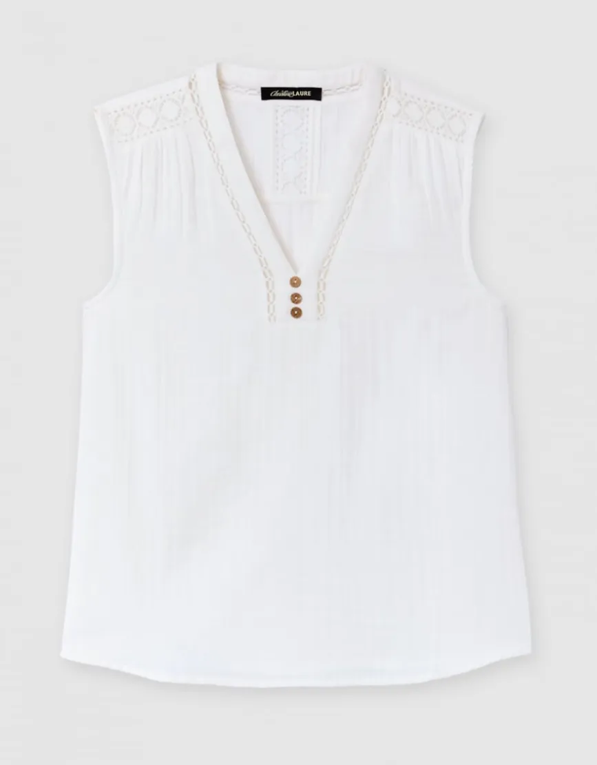 Top sans manches blanc