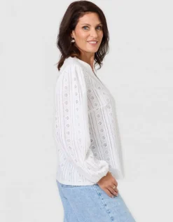 T-shirt ajouré écru