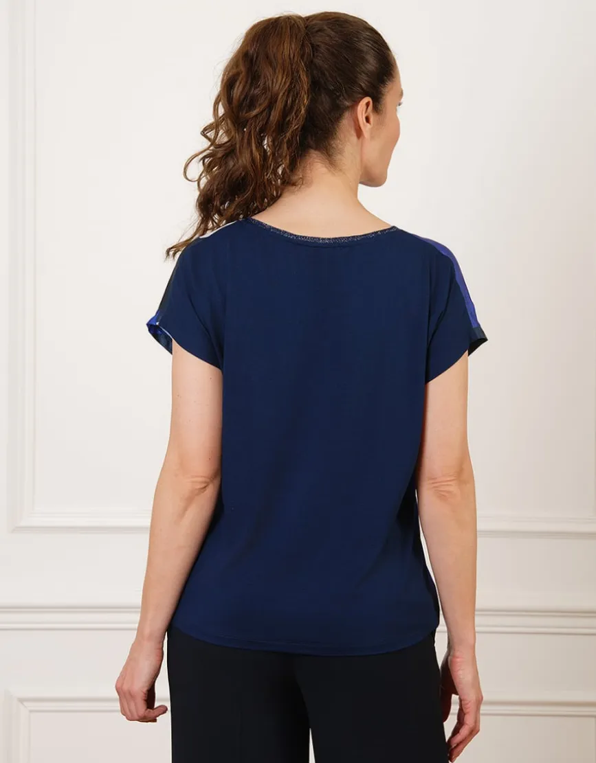 T-shirt bi matière motif