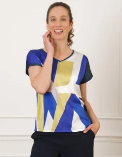 T-shirt bi matière motif