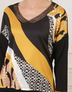 T-shirt bi-matière ocre