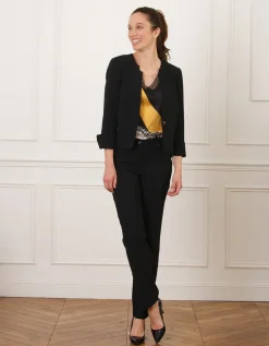 T-shirt bi-matière ocre