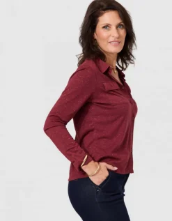 T-shirt boutons rouge