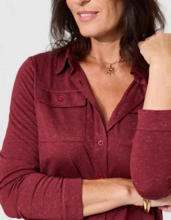 T-shirt boutons rouge