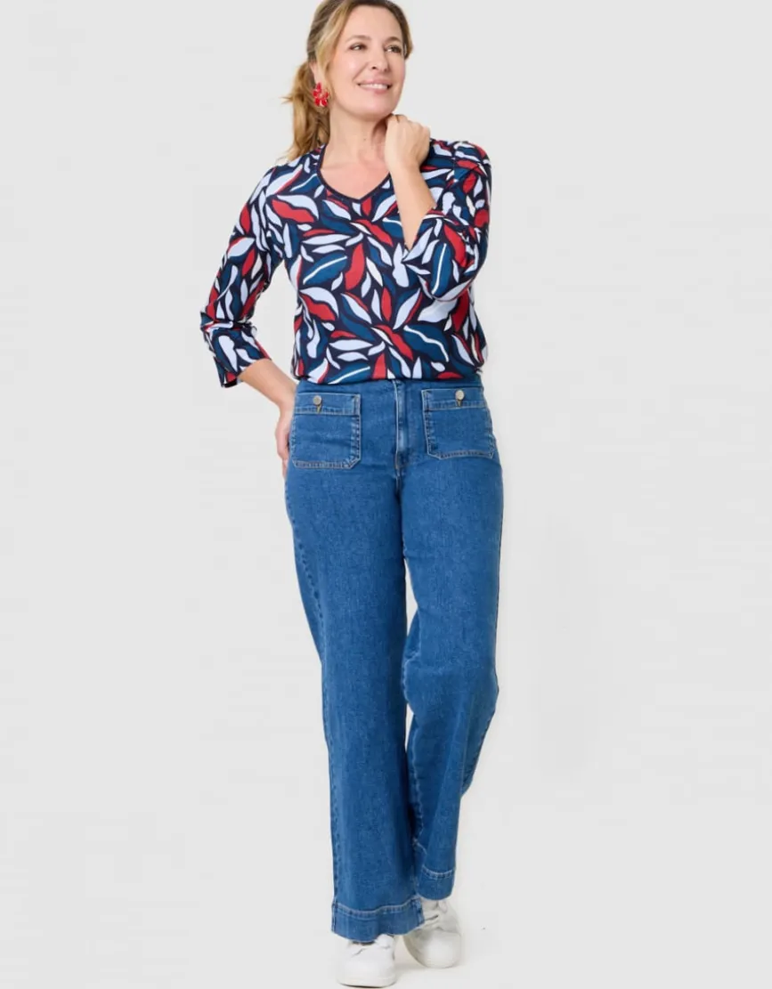 T-shirt chaud motif bleu