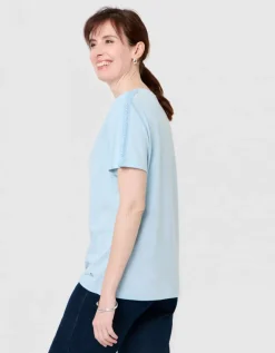 T-shirt coton bleu clair