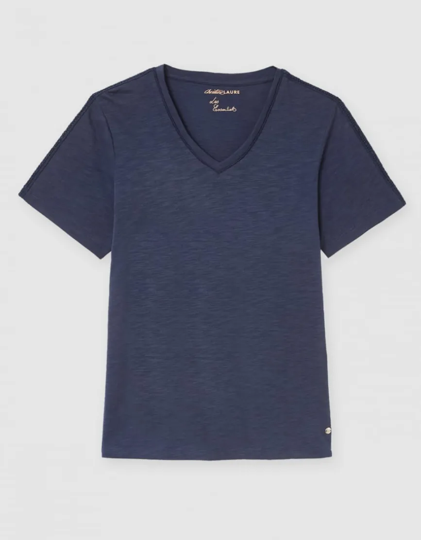 T-shirt coton bleu marine