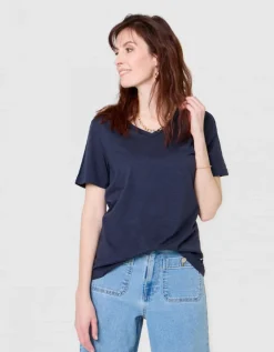 T-shirt coton bleu marine