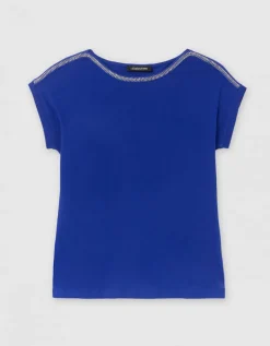 T-shirt coton lin bleu