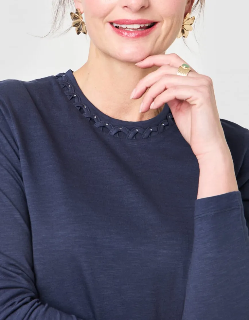 T-shirt coton modal bleu