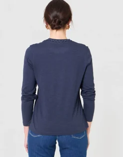 T-shirt coton modal bleu