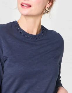 T-shirt coton modal bleu