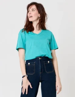 T-shirt coton modal bleu