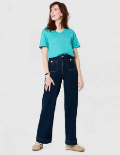 T-shirt coton modal bleu